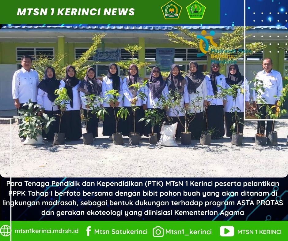 12 PTK MTsN 1 Kerinci Sambut Pelantikan PPPK dengan Aksi Nyata: Tanam Pohon, Rawat Bumi
