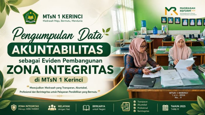 Pengumpulan Data Akuntabilitas sebagai Eviden Pembangunan Zona Integritas di MTsN 1 Kerinci Pengumpulan Data Akuntabilitas sebagai Eviden Pembangunan Zona Integritas di MTsN 1 Kerinci