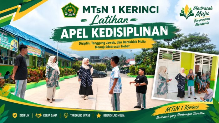 Didampingi Pembina, Siswa Kelas VIII B MTsN 1 Kerinci Semangat Ikuti Latihan Apel Kedisiplinan.