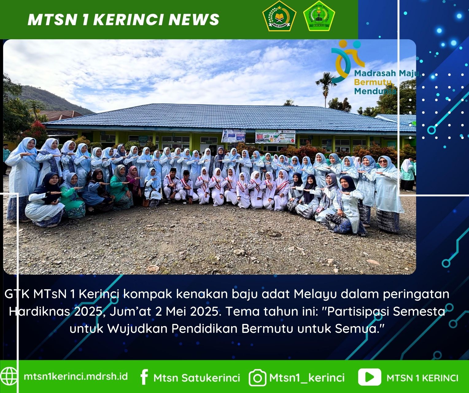 Peringati Hari Pendidikan Nasional, MTsN 1 Kerinci Tampilkan Nuansa Budaya dan Semangat Kolaborasi