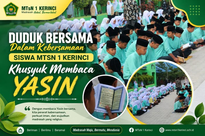 Duduk Bersama dalam Keberkahan, Siswa MTsN 1 Kerinci Khusyuk Membaca Yasin
