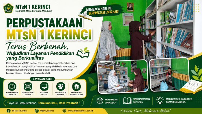 Perpustakaan MTsN 1 Kerinci Terus Berbenah, Wujudkan Layanan Pendidikan yang Berkualitas Perpustakaan MTsN 1 Kerinci Terus Berbenah, Wujudkan Layanan Pendidikan yang Berkualitas